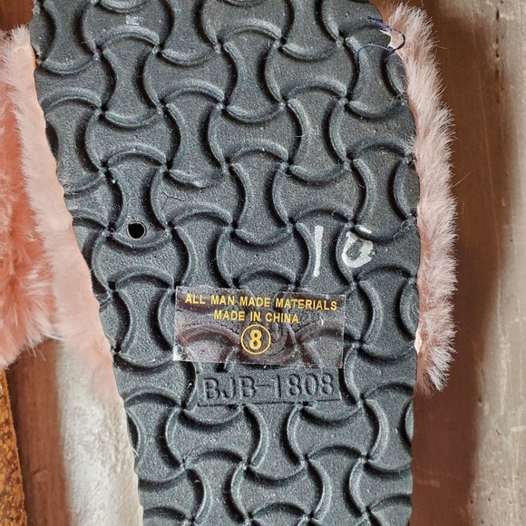 Top Moda Pink Faux Fur Slip-On Slide Sandals Women's Size 8 NEW - Picture 10 of 14